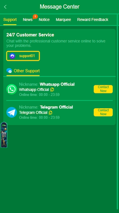 7777sk Costumer Service