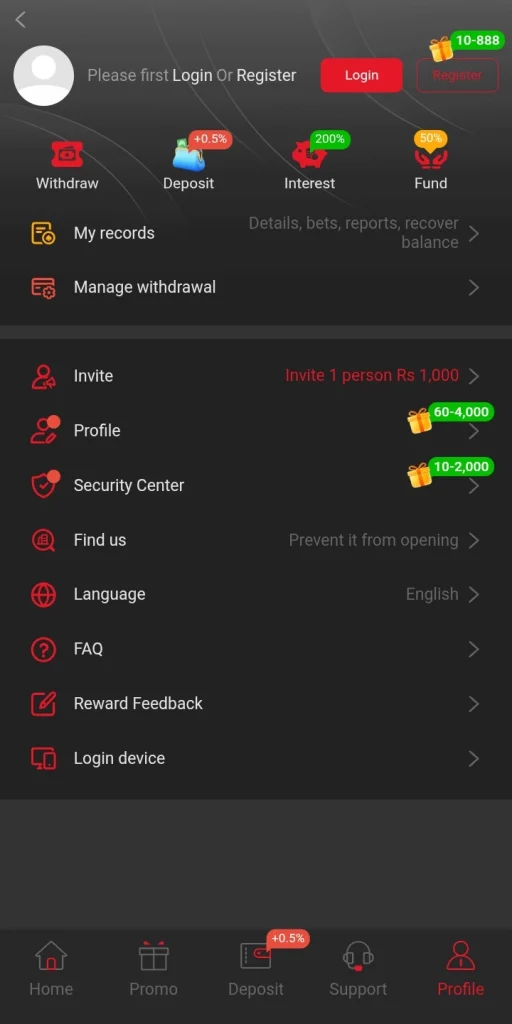 e98 Register & Login